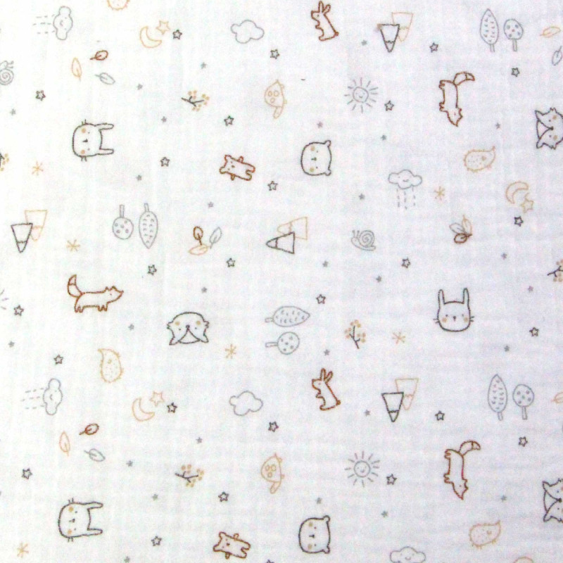 Double Gauze ZAMI White / Ochre